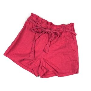 Mosaic & Co Fuchsia Pink Linen Shorts Small